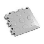 PVC hoek gray coins MeneerTegel PVC en rubber vloer tegels
