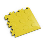 PVC hoek yellow coins MeneerTegel PVC en rubber vloer tegels